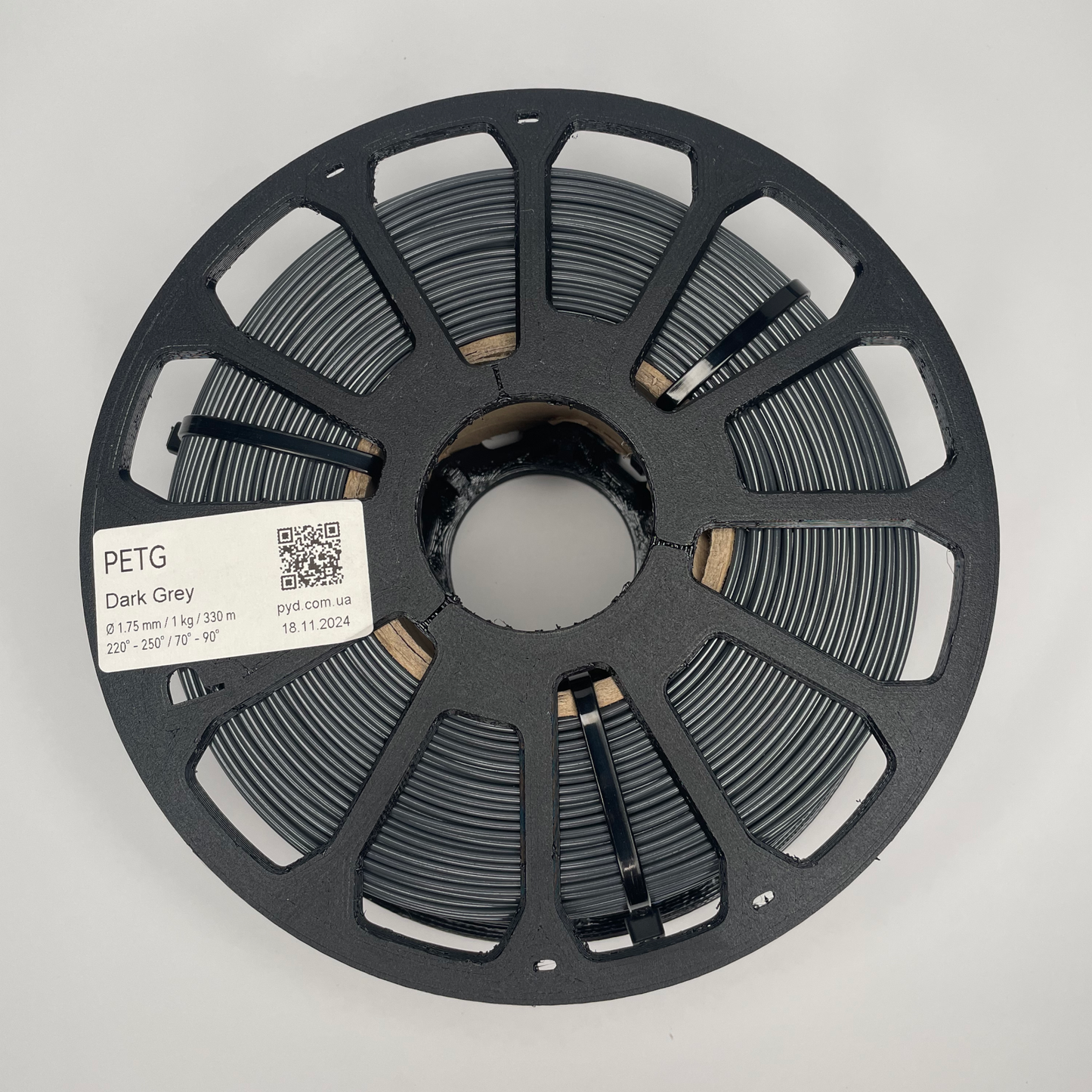 PETG Темно-сірий 1 кг | 330 м | 1.75 мм | Пластик для 3Д принтера | Dark Grey