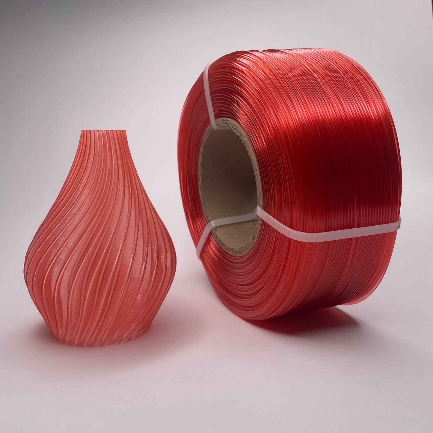 PETG Червоний напівпрозорий 1 кг | 330 м | 1.75 мм | Пластик для 3Д принтера | Translucent Red