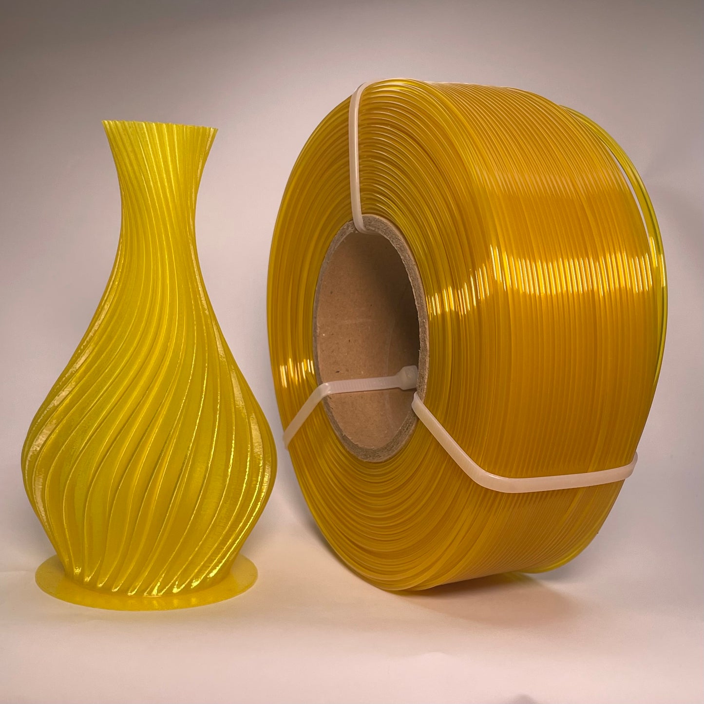 PETG Жовтий напівпрозорий 1 кг | 330 м | 1.75 мм | Пластик для 3Д принтера | Translucent Yellow